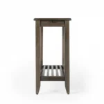 Goldoma 24-inch brown gray rectangular end table with shelf and pull-out tray in living room