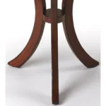 Goldoma 26 inch rustic round end table in medium brown distressed finish, perfect as a sofa side table