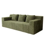 Goldoma convertible corduroy sofa set with deep seat and memory foam in a modern living room