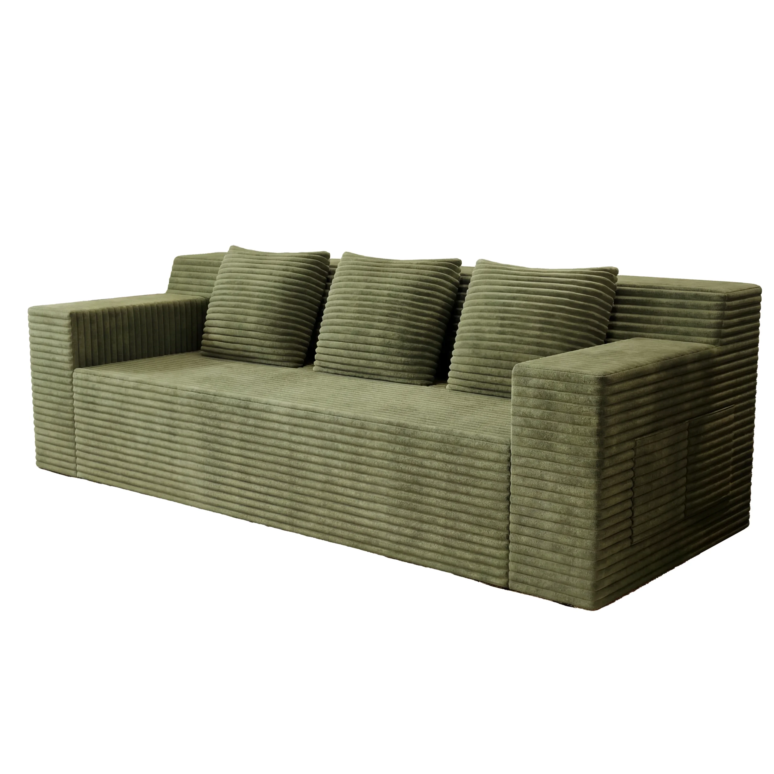 Hfe71e894f7734b4fba5aa6e509a3dda6s.webp Goldoma convertible corduroy sofa set with deep seat and memory foam in a modern living room