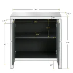 Goldoma modern solid wood sideboard cabinet with mirror trim and adjustable shelves in living room