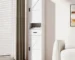 Goldoma 69" Tall Solid Wood Narrow Bathroom Storage Cabinet with 2 Barn Doors & Drawer