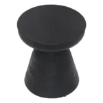 Black farmhouse solid wood end table - 18 inch round wooden accent table for living room