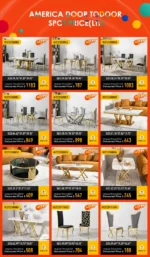 Goldoma modern round glass coffee table with gold stainless steel base in living room setting