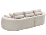 106 In. 2-Piece Modern Reclining Fabric Cloud Curved Sectional Sofa Set with Chaise for Villa Living Room Bedroom Apartment-Gray - Image 6