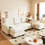 Modern Convertible Sofa Bed with Backrest New Arrival Velvet Pull-Out Extendable for Living Room Bedroom - Image 3