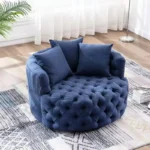 Goldoma Nordic Round Accent Sofa - round accent sofa in a cozy living room