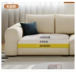 Goldoma modern L-shaped corner sofa with storage in cream chenille velvet, Scandinavian minimalist design for living room