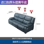 Goldoma L-Shaped Leather Sofa – waterproof genuine cowhide sectional in modern living room