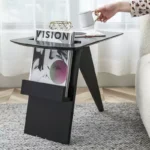 Nordic Solid Wood Sofa Side Table, Creative Triangle Coffee Table,  Minimalist Magazine Rack, Living Room Corner Table - Image 9