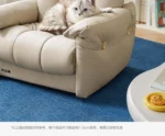 Goldoma compact modern tufted sofa in a living room – minimalist Chesterfield style with tufted back