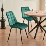 Goldoma velvet dining chairs set of 2/4/6 with metal legs and ergonomic seat for kitchen living room bedroom