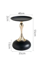 Goldoma modern side table with light grey iron frame placed in a living room corner