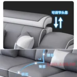 Goldoma U-shaped sectional sofa with built-in Bluetooth speakers and chaise lounge in a modern living room