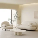 Goldoma semi circle sectional sofa in modern lamb wool fabric for hotel lobby or living room