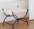 Goldoma Modern Footstool with Jacquard Fabric - Compact Ottoman for Living Room, Bedroom, and Entrance