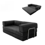 Goldoma velvet sectional sofa in living room - modern L-shaped corduroy couch with soft velvet upholstery and high-resilience sponge filling
