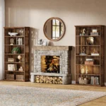 Goldoma 6-Tier Tall Bookshelf 75-Inch with Adjustable Shelves in Brown Finish