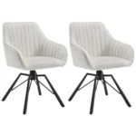 Goldoma velvet swivel dining chairs set of 2 in cream, featuring 360 degree rotation and ergonomic design