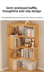 Bookshelf Solid Wood Rotating Multi-layer Corner Storage Cabinet Floor Standing Bookcase Living Room Home Furniture Organization - Image 30