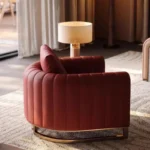 Goldoma Modern Lazy Sofa Bed convertible sofa bed pouf in minimalist living room