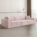 Modern Luxury Living Room Sofa Sectional Set Furniture l Shape 2 3 Seater Corduroy Compression Vacuum Packed Home pink Designer - Image 11