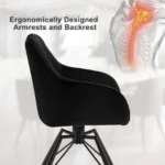 Goldoma velvet swivel dining chairs set of 2 in cream, featuring 360 degree rotation and ergonomic design