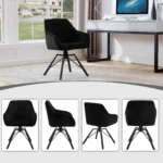 Goldoma velvet swivel dining chairs set of 2 in cream, featuring 360 degree rotation and ergonomic design