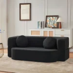 Goldoma modular boneless sofa bed in retro glam style, showing versatile living room couch