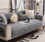 Goldoma thickened velvet sofa cushion with non-slip backing protects furniture while adding cozy warmth