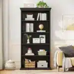 Goldoma 6-Tier Industrial Bookcase, 71 Inch Tall Bookshelf with X-Design, Floor Standing 5 Shelf Display Storage for Living