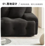 Goldoma Nordic corner sofa in black fabric - modern L-shaped couch for living room
