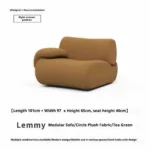 Goldoma modular cream Sherpa sofa vacuum-compressed sectional with high-elastic foam in mid-century style.