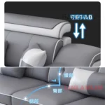 Goldoma U-shaped sectional sofa with built-in Bluetooth speakers and chaise lounge in a modern living room