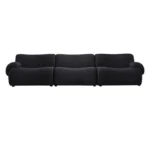 Goldoma modular cream Sherpa sofa vacuum-compressed sectional with high-elastic foam in mid-century style.