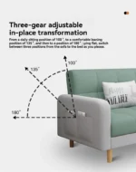 Goldoma Foldable Sofa Bed 3-seat convertible sleeper in modern living room