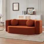 Goldoma modular boneless sofa bed in retro glam style, showing versatile living room couch