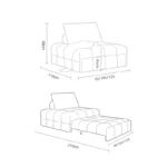 French design modern sofa bed – compact multifunctional sofa bed in a living room setting