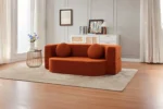 Goldoma modular boneless sofa bed in retro glam style, showing versatile living room couch
