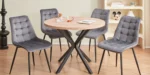 Goldoma velvet dining chairs set of 2/4/6 with metal legs and ergonomic seat for kitchen living room bedroom