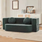 Goldoma modular boneless sofa bed in retro glam style, showing versatile living room couch