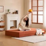 Goldoma modular boneless sofa bed in retro glam style, showing versatile living room couch