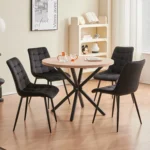 Goldoma velvet dining chairs set of 2/4/6 with metal legs and ergonomic seat for kitchen living room bedroom