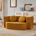 Goldoma modular boneless sofa bed in retro glam style, showing versatile living room couch