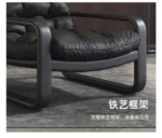 Goldoma Venetian leather sofa - premium leather sofa in a modern vintage style, compact single seat for living room