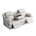Modern PU leather electric recliner sofa set with wooden frame three-seater functional furniture