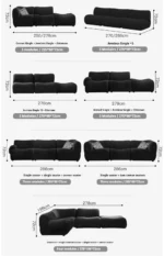 Goldoma modular cream Sherpa sofa vacuum-compressed sectional with high-elastic foam in mid-century style.
