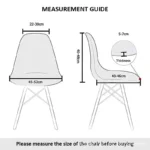 Jacquard Scandinavian Chair Cover Adjustable Round Back Seat Stool Chairs Cover for Dining Room Bar Shell Chairs 1/2/4/6 Pcs - Image 4