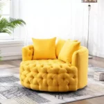Goldoma Nordic Round Accent Sofa - round accent sofa in a cozy living room