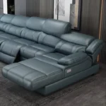 Goldoma L-Shaped Leather Sofa – waterproof genuine cowhide sectional in modern living room